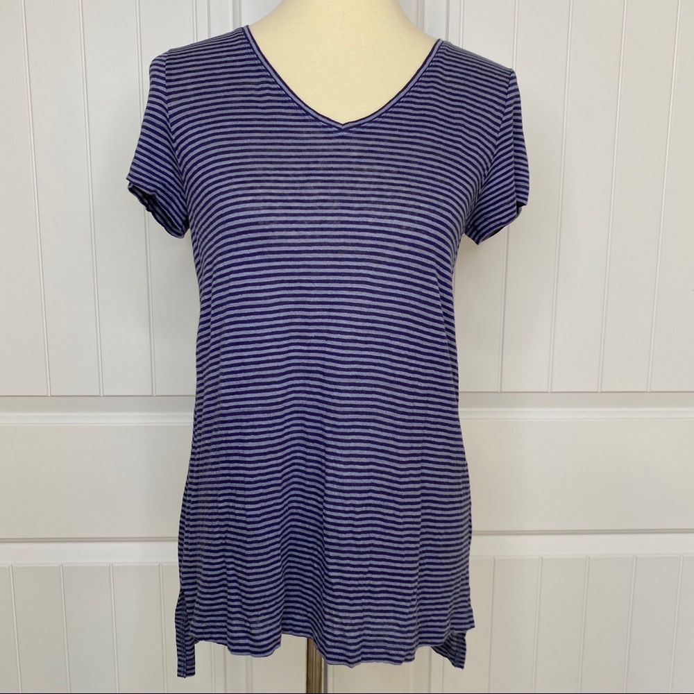 Eileen Fisher striped high low top size XS